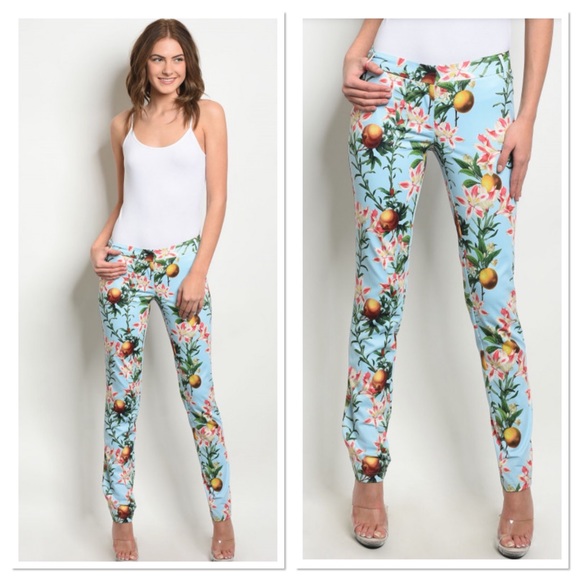 Pants - Flower Print Pants